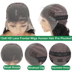 Afribye body wave 13x6 hd lace-front wig 200 density for a plush look