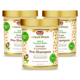 African Pride Moisture Miracle pre-shampoo detangler bottle promotes smooth, tangle-free curls before washing