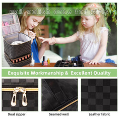 AFUOWER nail polish organizer bag padding protects bottles from bumps during transport.