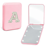 Aganmi Preppy Stuff pearl initials mirror with pearls for personalized style touchups.