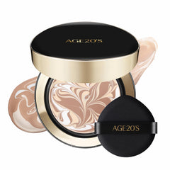 AGE 20's Signature Essence Pact puff application for quick, even coverage.