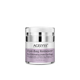 Agelyss Eye-Bag Cream jar closeup showing creamy hydration texture.