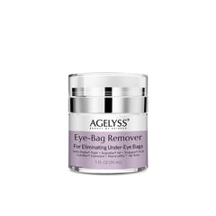 Agelyss Eye-Bag Cream jar closeup showing creamy hydration texture.