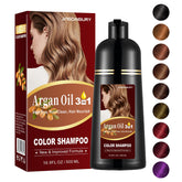 Agthyuve Black Argan Oil Hair Dye bottle closeup shows rich color and nourishing shine.