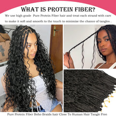 AIBEO Boho crochet braids close up reveals intricate weave.