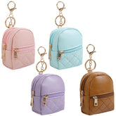AIBFRID mini backpack keychain in black with double-zip for organized everyday use.