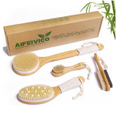 AIFEIVICO long-handle back shower brush for hard-to-reach exfoliation.