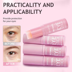 Aihatic retinol caffeine eye balm stick being applied under the eye area