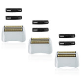 AIJALY 3-pack pro shaver foils in golden finish for smoother shaves.