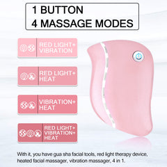 Aikertec Heat Electric Gua Sha Tool on face for soothing facial massage.