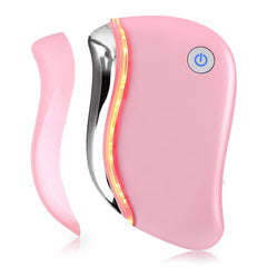 Aikertec Heat Electric Gua Sha Tool close-up showing 4-in-1 facial contouring capabilities.