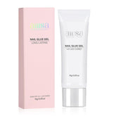 AILLSA solid gel nail glue bottle demonstrates seamless tip application.