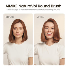 AIMIKE NaturaVol round brush ceramic coating closeup improves heat distribution and shine.