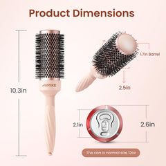AIMIKE Rose Luxe round brush twisted bristles provide strong grip and snag-free styling.