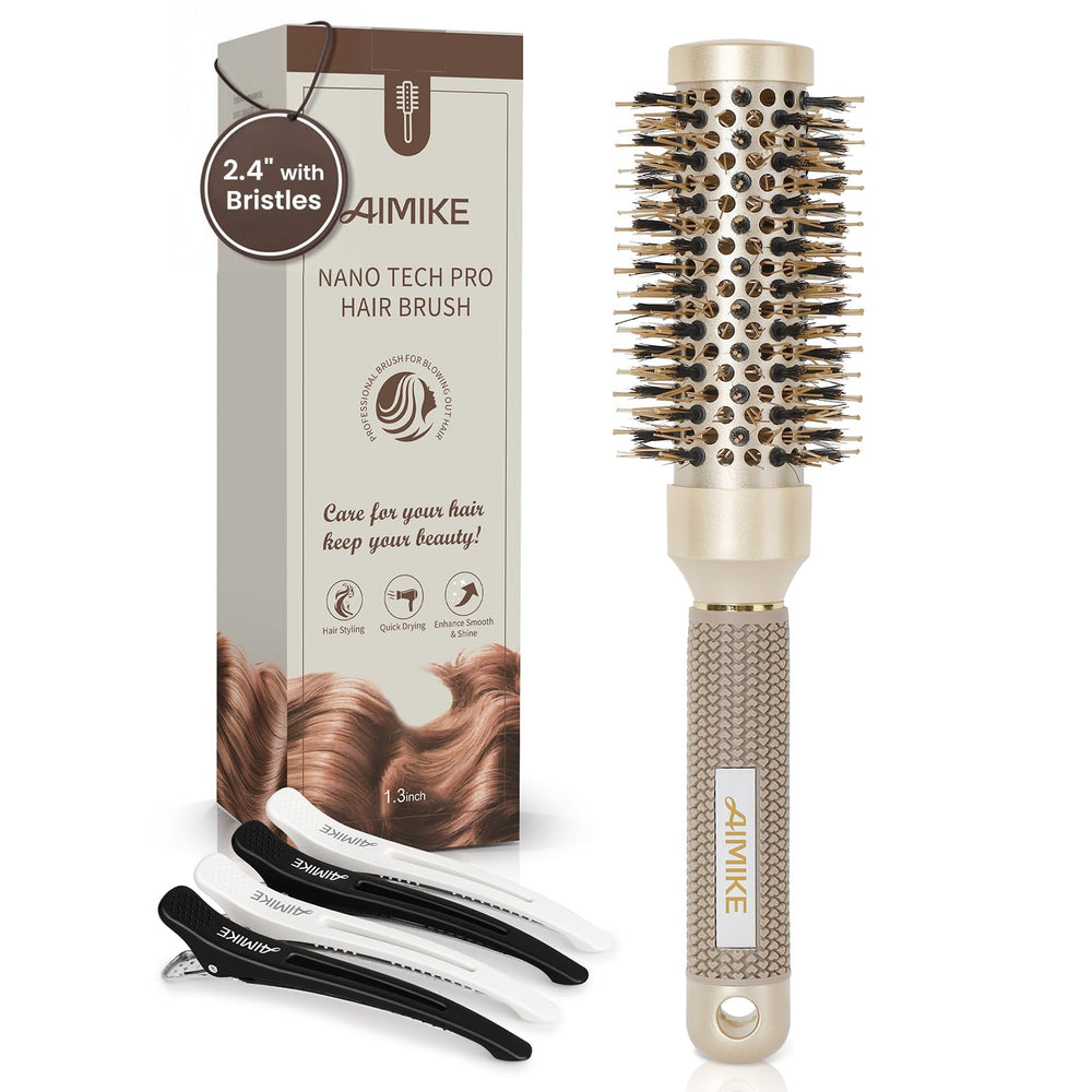 AIMIKE Round Brush Blowout 2.4 inch barrel for fast drying and smooth styling