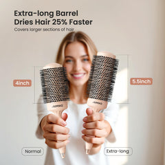 AIMIKE round brush ceramic-coated barrel delivers even heat and quick drying