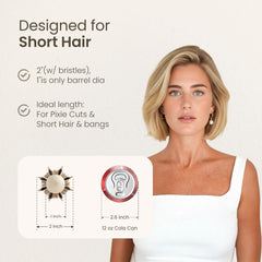 AIMIKE round hair brush nano-ceramic ionic technology seals cuticles for shine.
