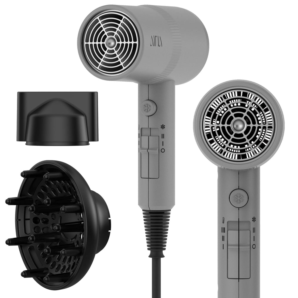 AINA Hair Dryer with Diffuser view showing style-ready form and design.