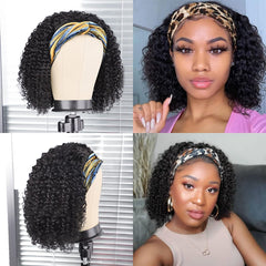 AISI QUEENS headband wig glueless ice silk band close-up for secure fit.