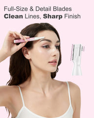 Aisleek Eyebrow Trimmer detailer-comb-attachment guides brows for precise shaping.