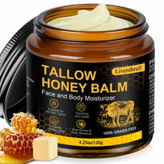 AKIICHI organic-beef-tallow-honey-balm jar showcases pure, hydrating skin moisturizer