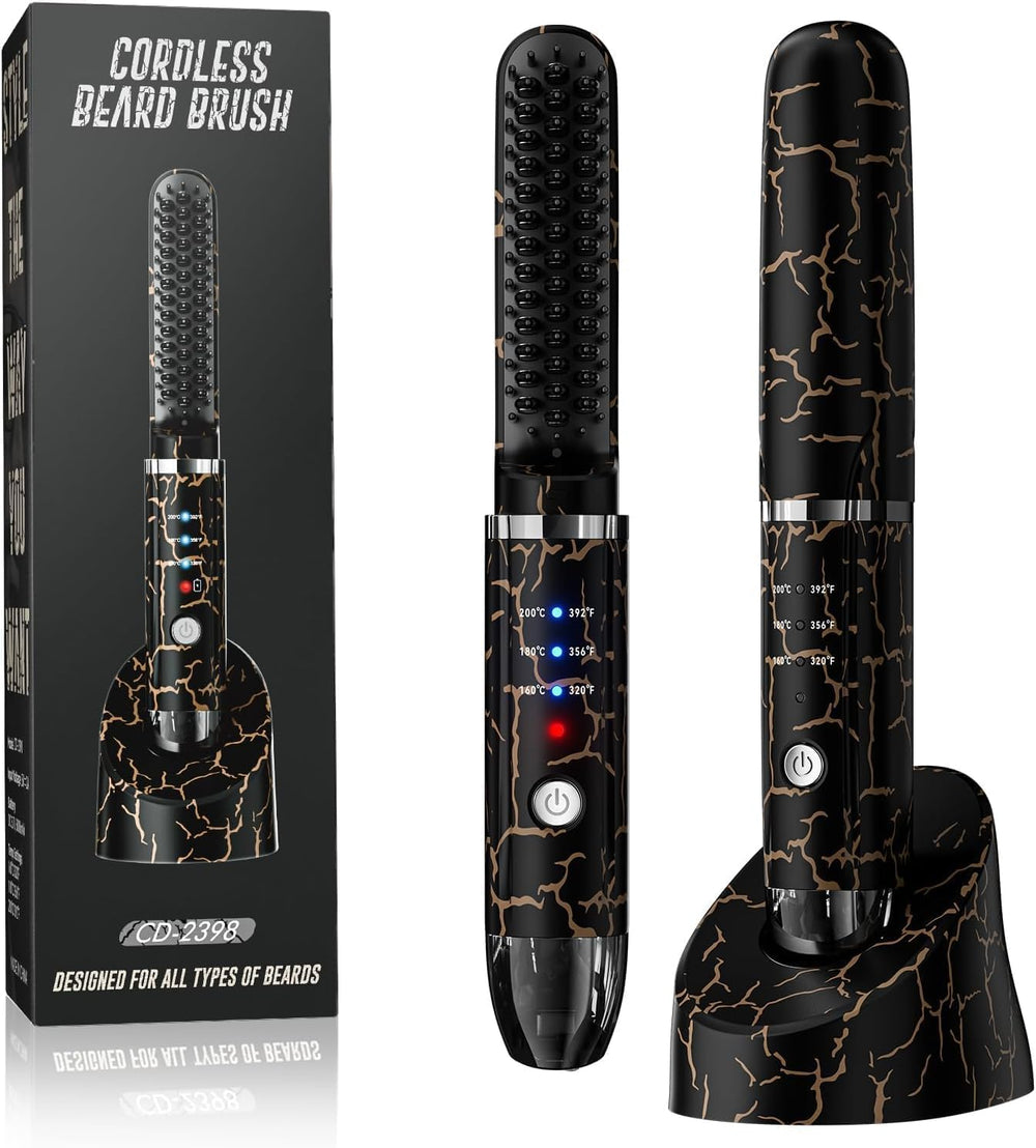 AKJ beard straightener cordless design for travel-ready grooming
