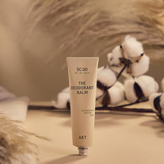 AKT Deodorant Balm cream texture close-up reveals invisible finish and skin-friendly feel.