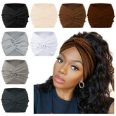 AKTVSHOW 7in wide headband front knot keeps hair neatly in place during workouts.