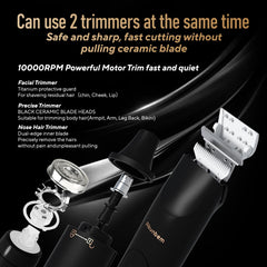 Akunbem groin-body trimmer IPX7 waterproof for wet or dry grooming.