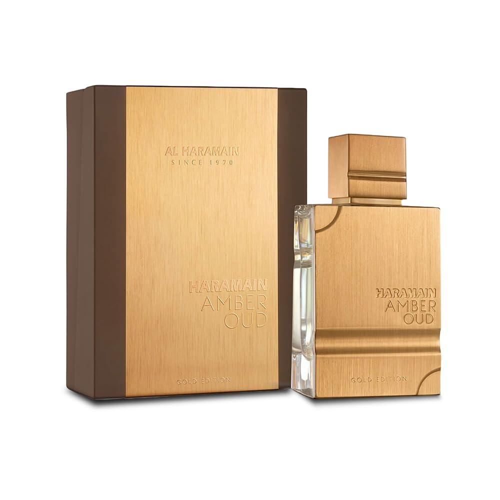 Al Haramain Amber Oud Gold Edition bottle shines with luxury for everyday elegance