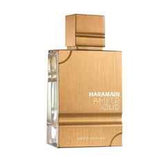 Al Haramain Amber Oud White Edition packaging-box communicates premium Arabian craftsmanship for special occasions