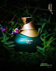 Al Haramain Detour Eco sprayer shot demonstrates even mist for all-day scent.