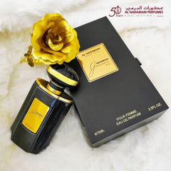 Al Haramain Junoon Noir bottle closeup — refined florals and warmth