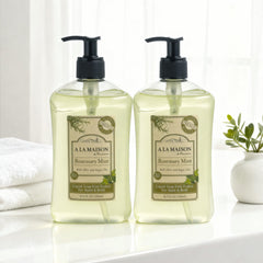A LA MAISON Rosemary Mint ingredients highlight natural oils and glycerin for skin softness.