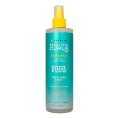Alaffia Beautiful Curls bottle on display for curl hydration and shine.