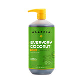 Alaffia EveryDay Coconut Shampoo bottle highlights gentle cleansing and hydration for dry hair.