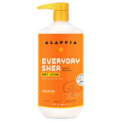 Alaffia Everyday Shea Body Lotion bottle ready for daily moisture and soft skin.