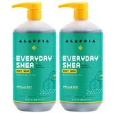 Alaffia Everyday Shea Body Wash vanilla mint bottle shows refreshing scent for moisturizing cleanse