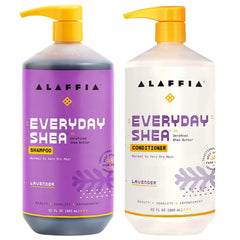 Alaffia Everyday Shea Shampoo bottle with lavender for gentle cleansing and calm mornings