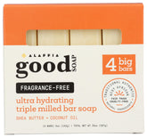 Alaffia fragrance-free good soap bottles provide gentle cleansing for sensitive skin.