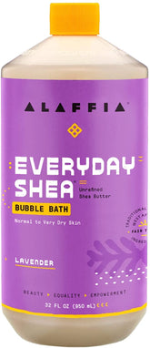 Alaffia Lavender Bubble Bath with pump bottle offers a calming soak to unwind.