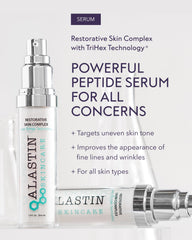 ALASTIN Restorative Skin Complex serum pump close-up shows easy daily application for a light, fast-absorbing layer.
