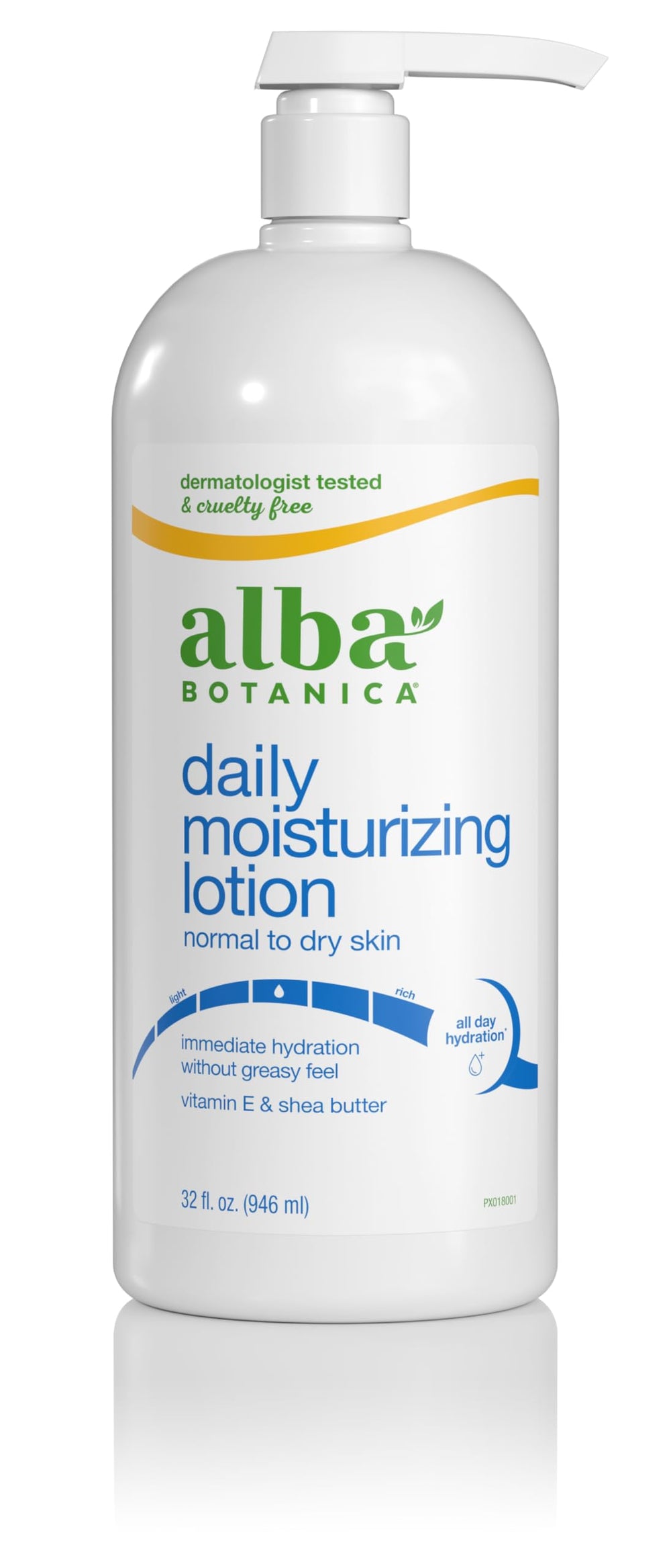 Alba Botanica Daily Moisturizing bottle pours, showcasing lightweight hydration.