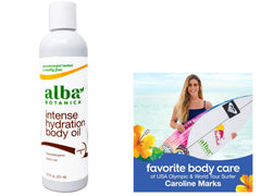 Alba Botanica Kukui Nut Oil ingredients—sunflower, macadamia, almond—for nourished skin.