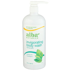 Alba Botanica Sparkling Mint bottle pour for a refreshing cleansing ritual.