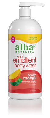 Alba Botanica Very Emollient Honey Mango bottle for a hydrating daily cleanse.