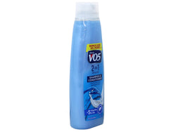 Alberto VO5 2-in-1 pour shot emphasizes easy one-step wash and condition.