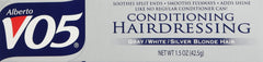 Applying Alberto VO5 Conditioning Hairdressing on hair to control frizz