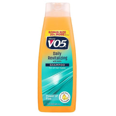 VO5 Daily Revitalizing Shampoo six-pack box on shelf for family use