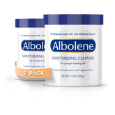 Albolene moisturizing cleanser balm jar for quick makeup removal and hydration.